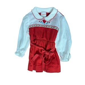 Health Tex Dress Girls Size 2T Red Vintage‎ Red Heart